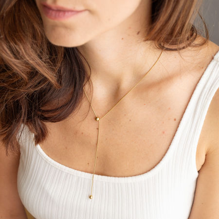 Naszyjnik krawatka z kulką 2w1