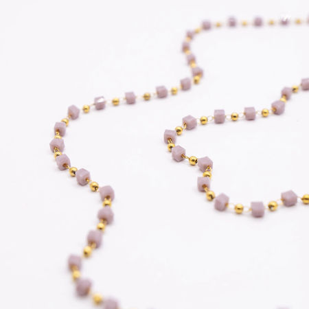 Naszyjnik i bransoletka z różowymi koralikami