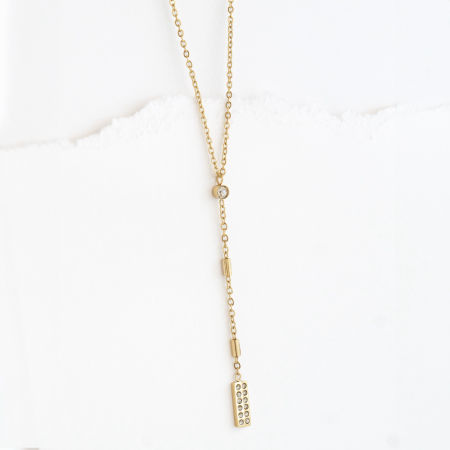 Naszyjnik z cyrkoniami i krawatką