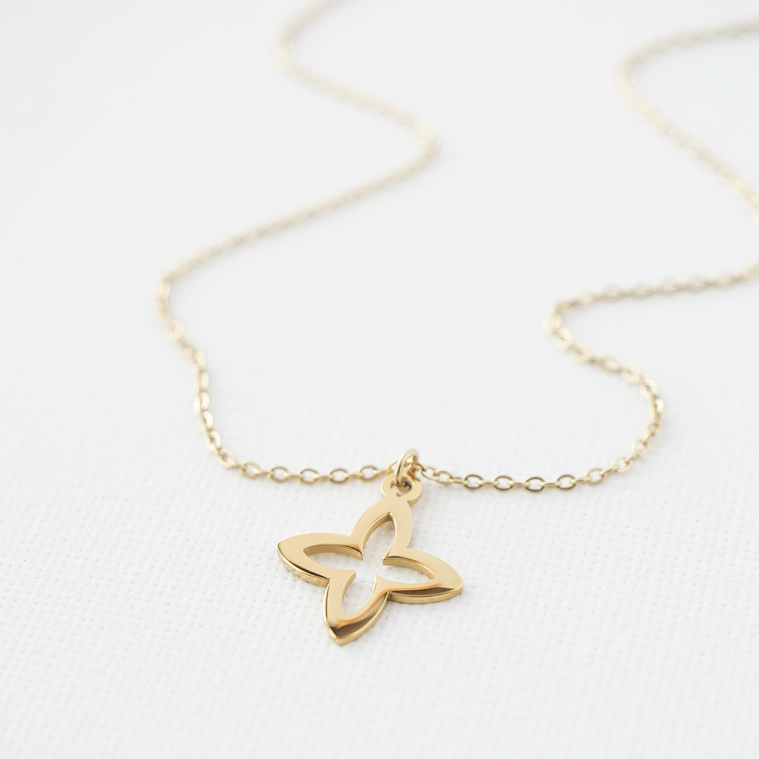 naszyjnik pozłacany stal szlachetna z zawieszką