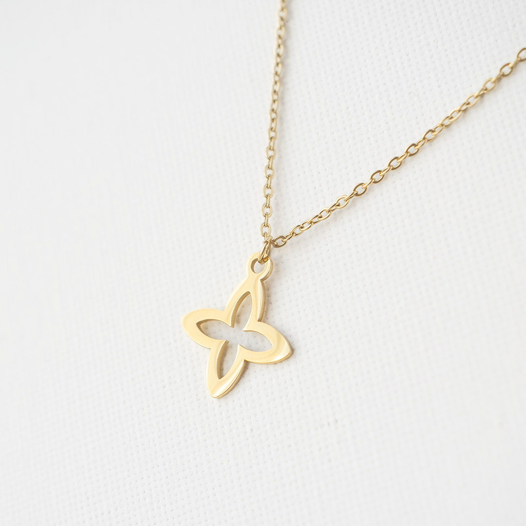 naszyjnik pozłacany stal szlachetna z zawieszką