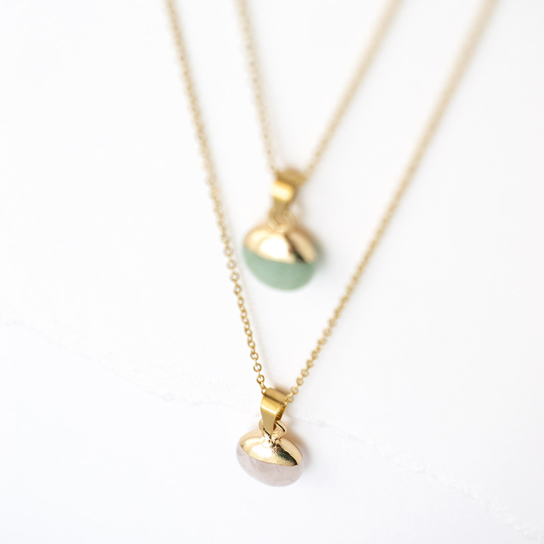 Naszyjnik z kamieniem naturalnym różowy kwarc