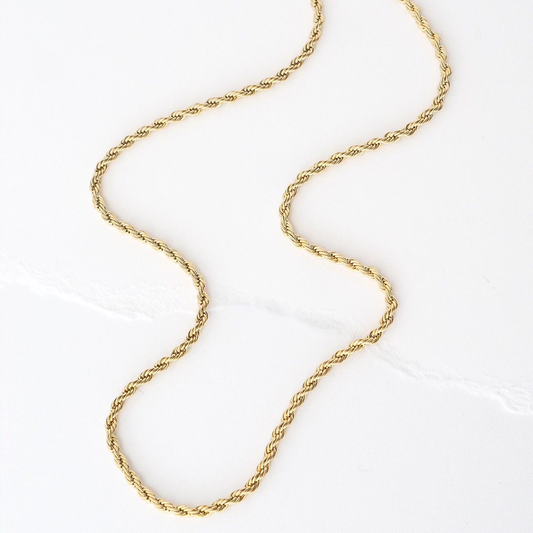 Skręcony naszyjnik splot kordel pozłacany