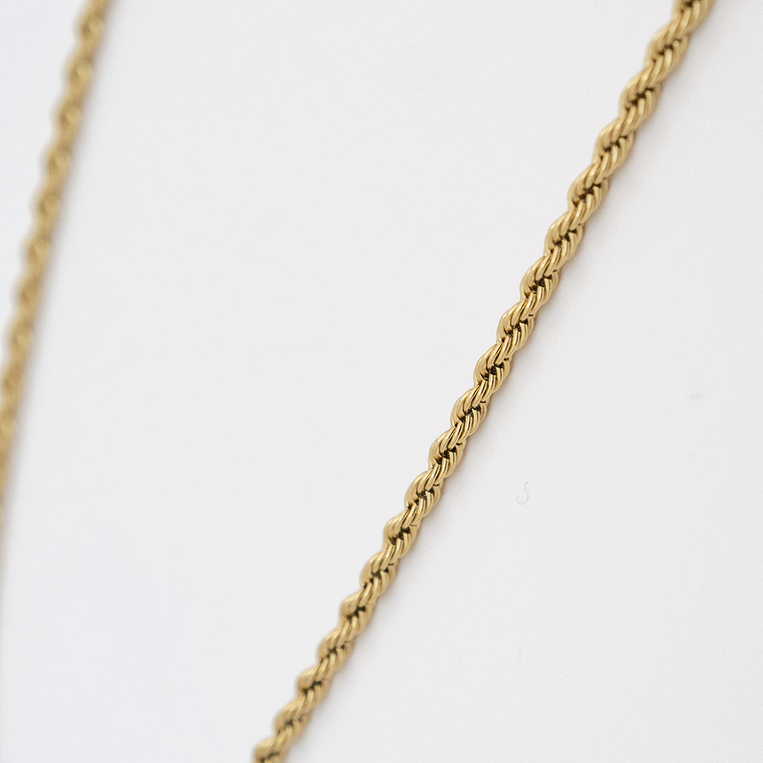 Skręcony naszyjnik splot kordel pozłacany