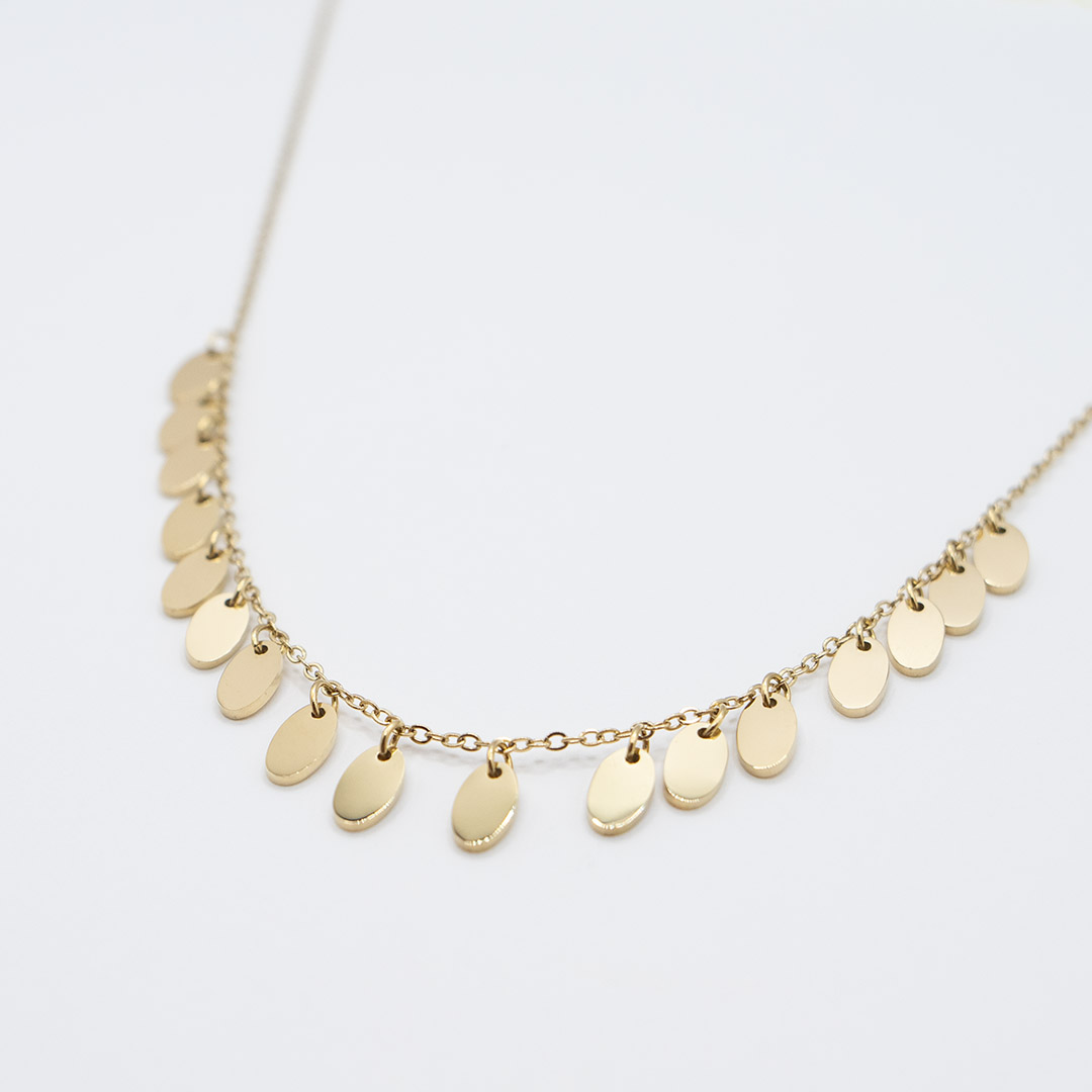 elegancki pozłacany naszyjnik stal szlachetna