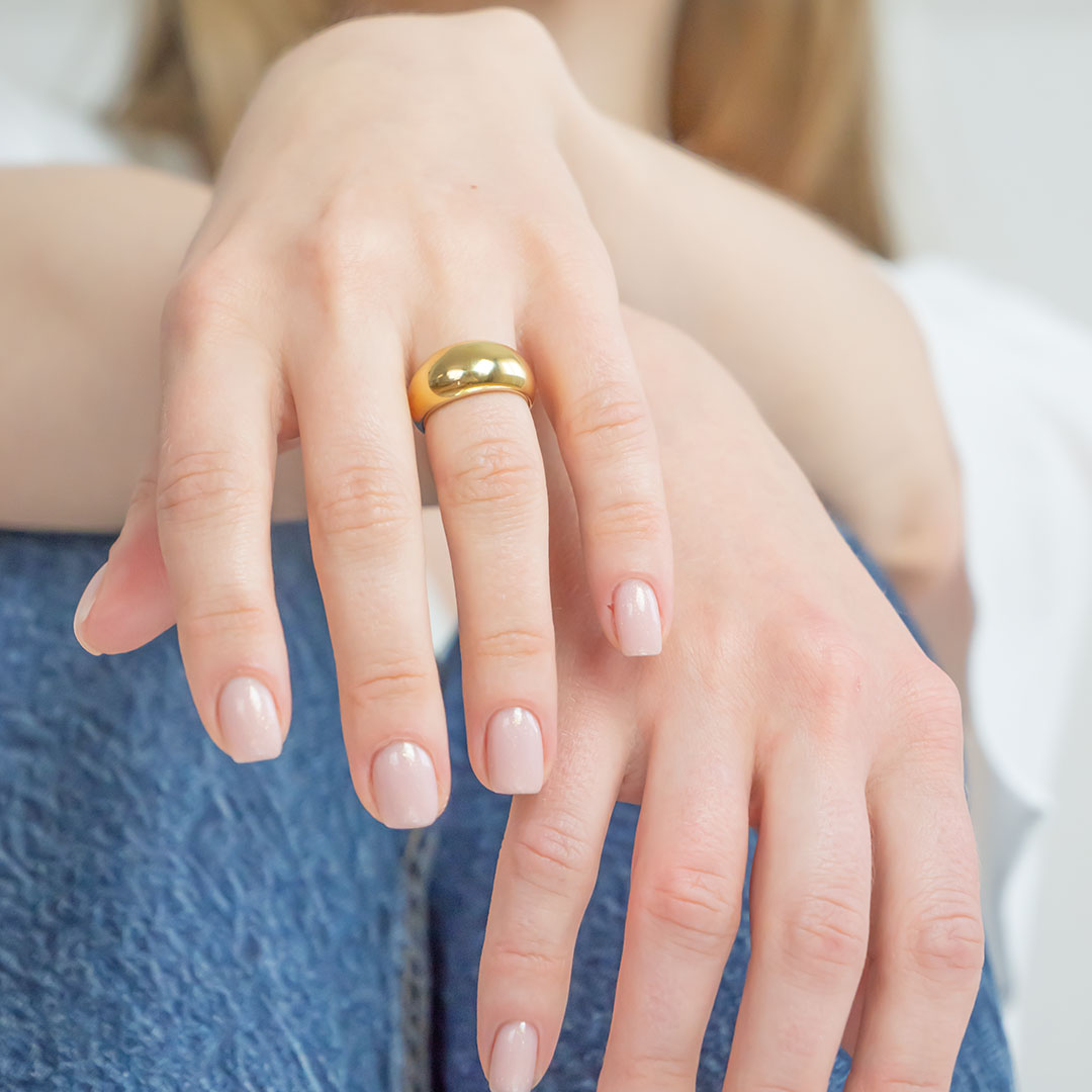 Pierścionek dmuchany ze stali szlachetnej